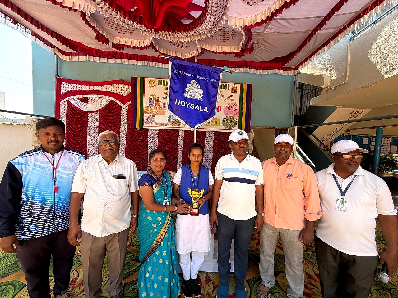 Chalukya house team with the championship trophy
