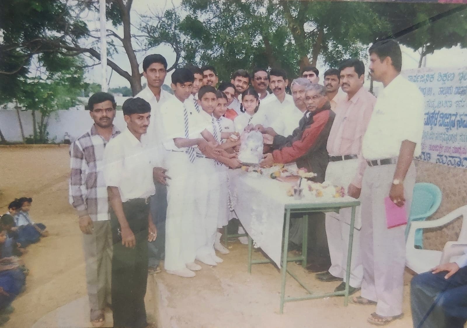 Manjushree students being felicitated for the NCSC 2005 project